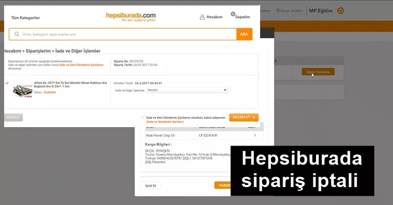 Hepsiburada Sipariş İptali Nasıl Yapılır?